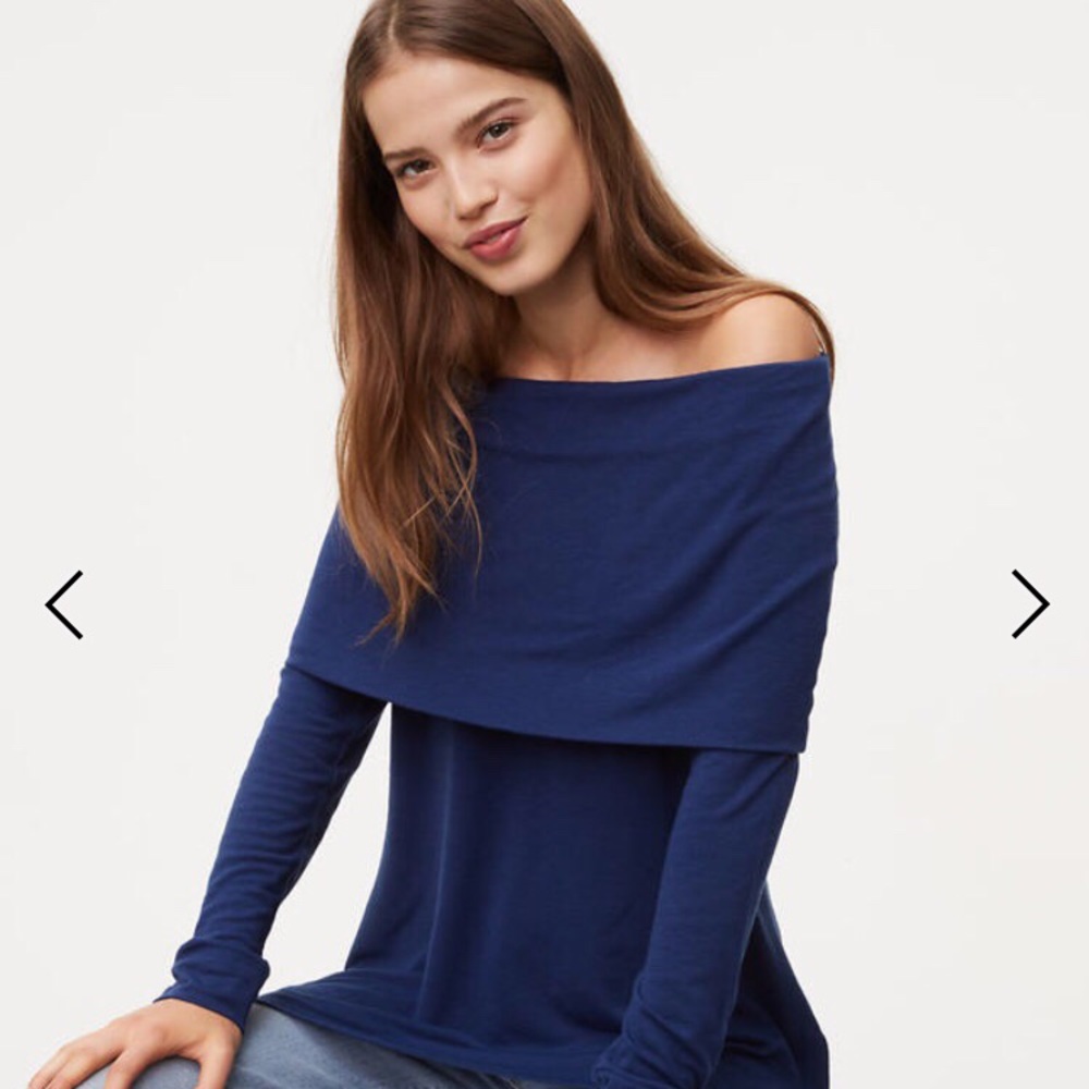 Fold Over Off the Shoulder Tunic Top LOFT